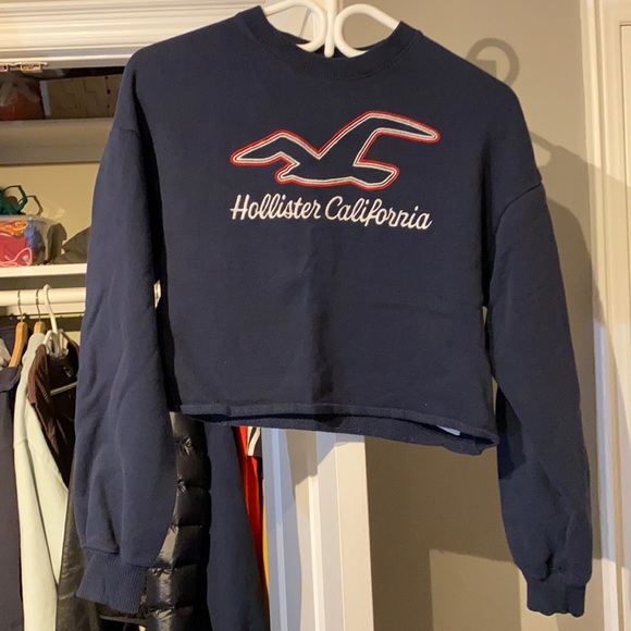Hollister Dark Navy cropped sweater - Picture 1 of 4